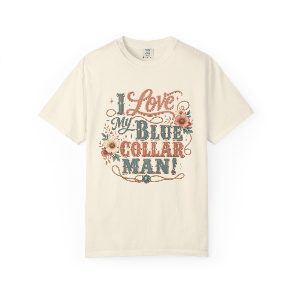 Floral Blue Collar Man Tee